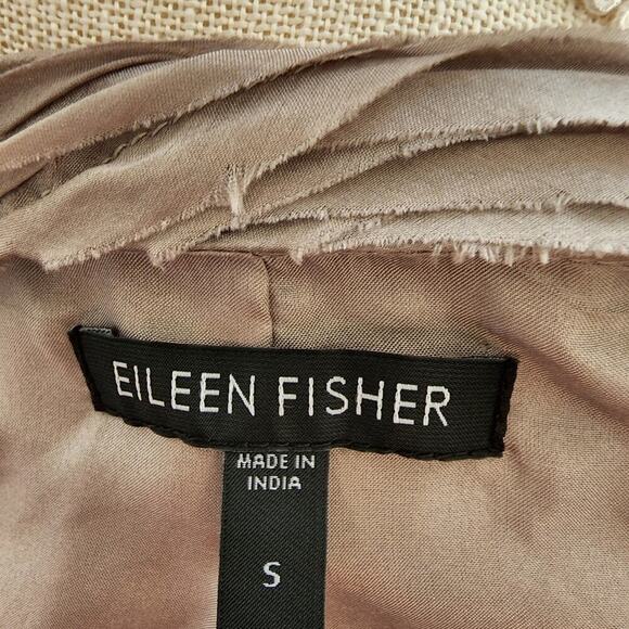 EILEEN FISHER SILK RAW EDGE LAYERD SILVER/GRAY JACKET SIZE SMALL - Picture 3 of 7